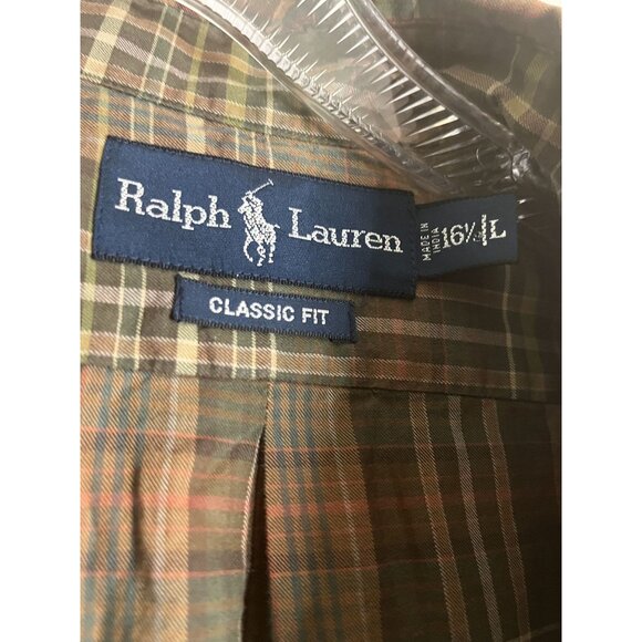 Ralph Lauren Classic Fit Fall Plaid Button Up Shirt Medium Vintage - Picture 3 of 14